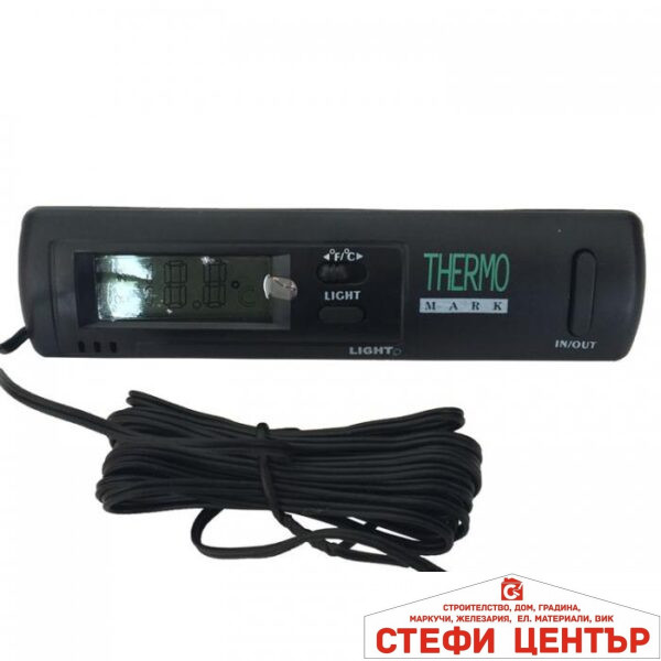 Дигитален термометър със сонда за измерване на външна и вътрешна температура - 1838