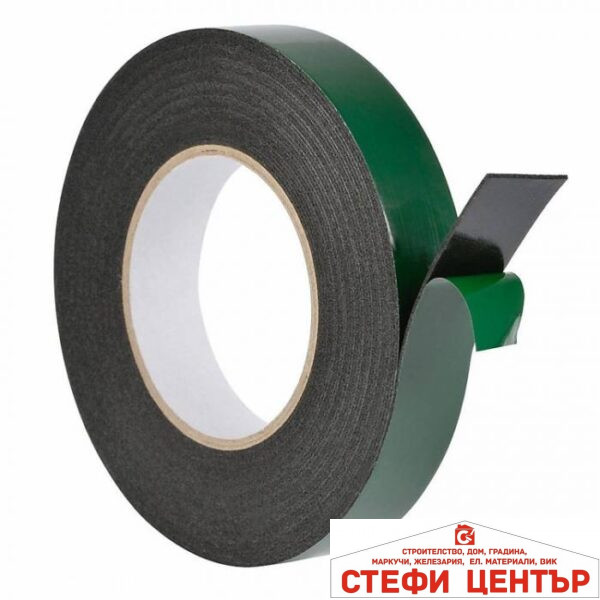 Двойнолепящо черно тиксо - 20мм х 5м