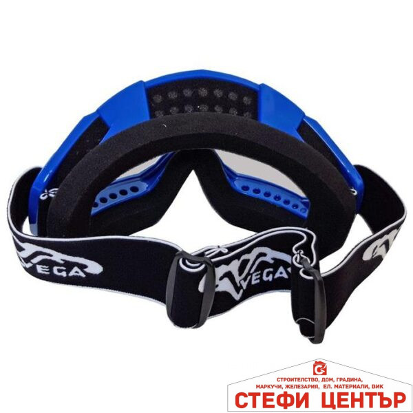 Мото очила с прозрачно стъкло - J-16 сини