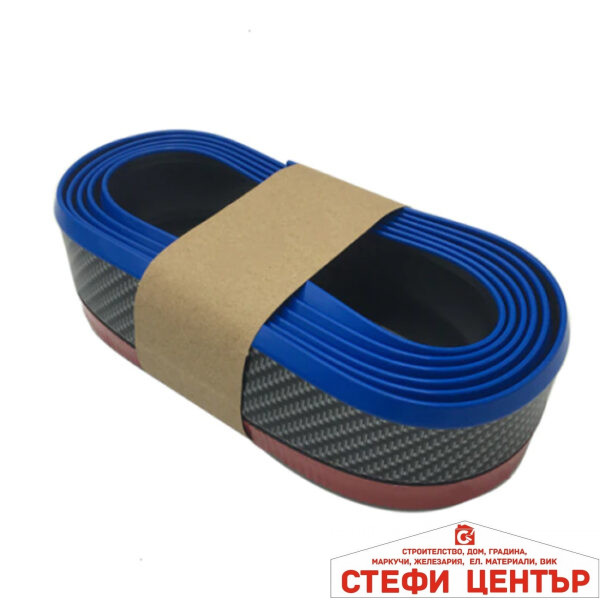 Спойлер самурай за броня 2352 черен карбон + синя лента