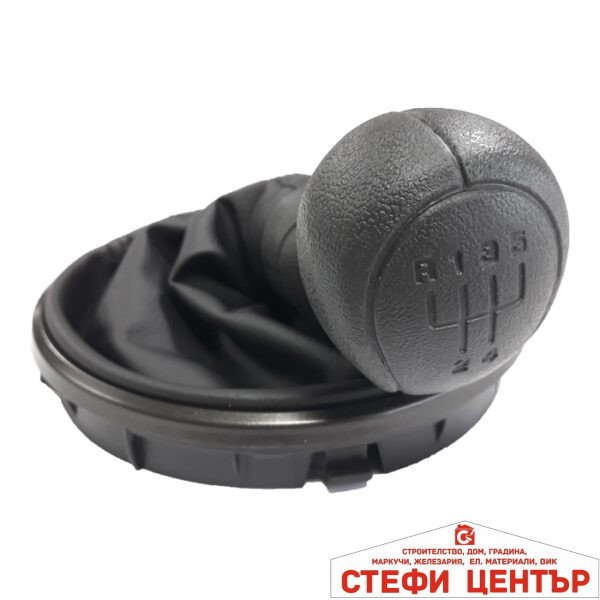 Топка за скоростен лост с маншон съвместима с Skoda Fabia 07-10 с 5 скорости - черна