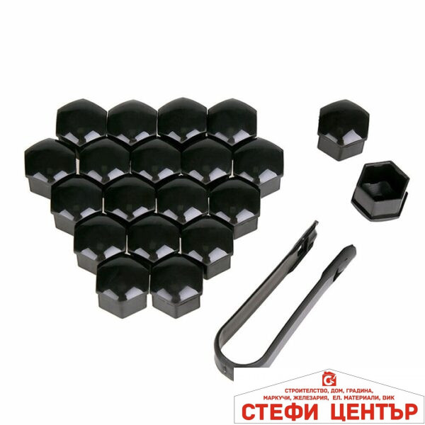 Капачки за болтове на джантите PA25-21“ 20 БР/К-Т - ЧЕРНО