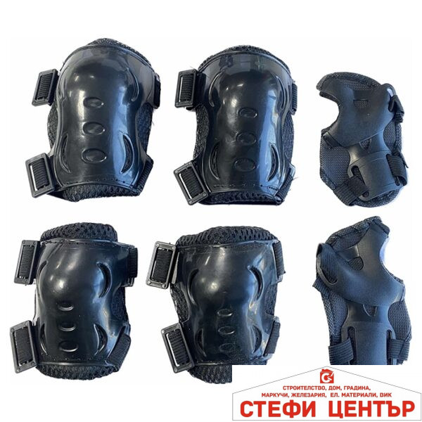 Детски наколенки РА424 - 6бр / к-т - ЧЕРНИ