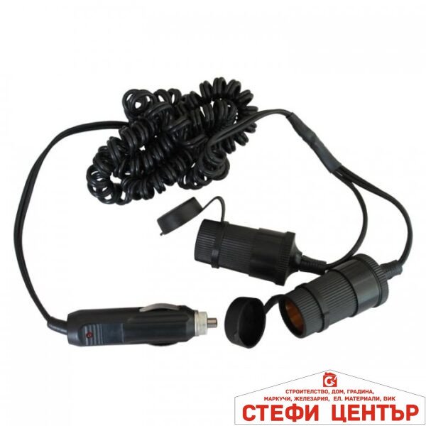 Разклонител за запалка с 4м кабел 55094 с 2 гнезда