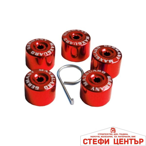 Декоративни капачки за болтове на джантите 17мм - Червен