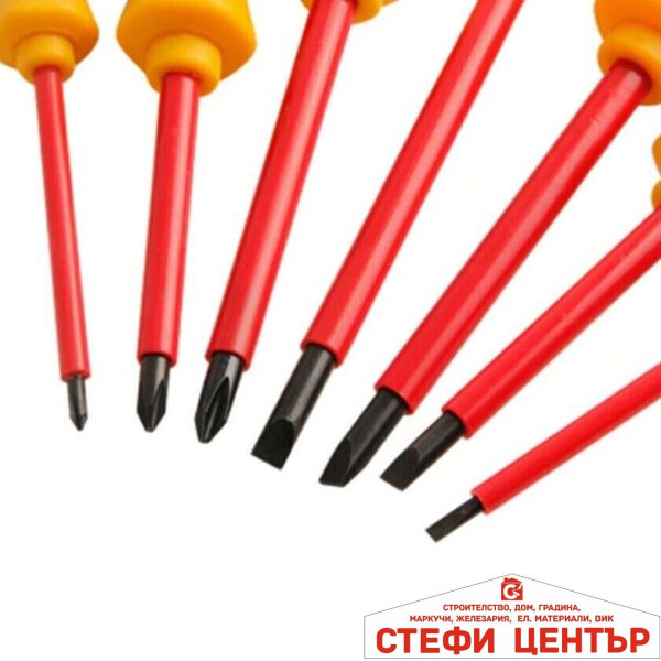 Отвертки с вграден фазомер 7бр в к-т - 7690/196