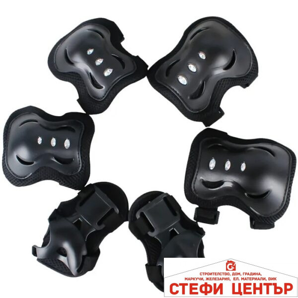 Детски наколенки РА423 - 6бр / к-т - ЧЕРНИ