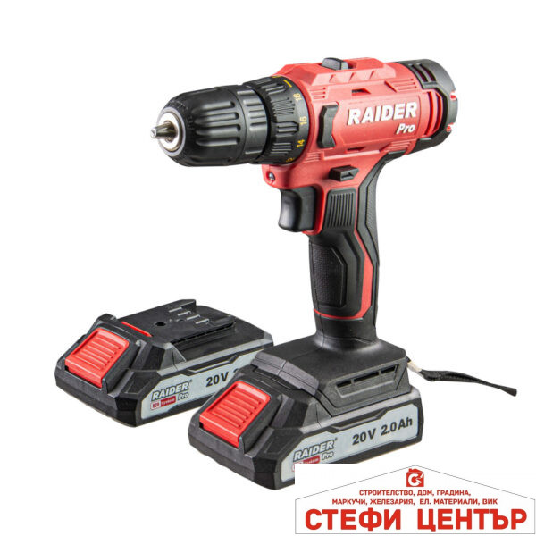 R20 Бормашина акум. 2-ск. 10mm 44Nm 2x2Ah куфар RAIDER PRO RDP-SPCD20