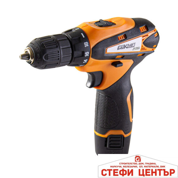 Бормашина акум. 12V 2-ск. 2x1.5Ah 24Nm куфар & акс. BAUKRAFT BK-CDL36