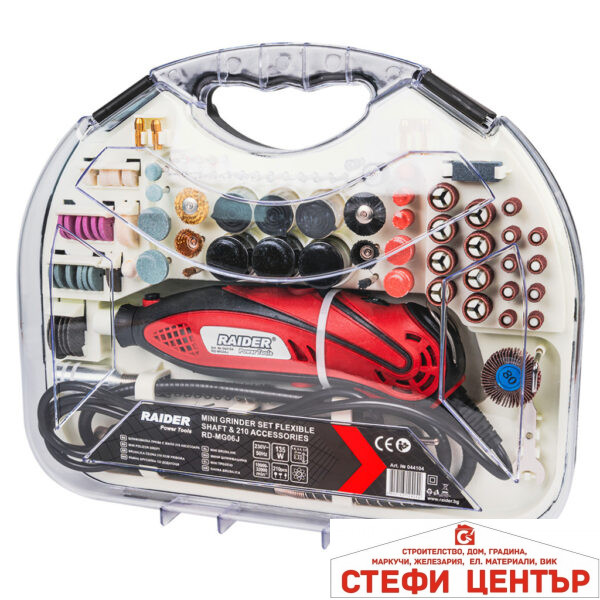 Шлифовалка права 135W с жило 210 аксесоара RAIDER RD-MG06D