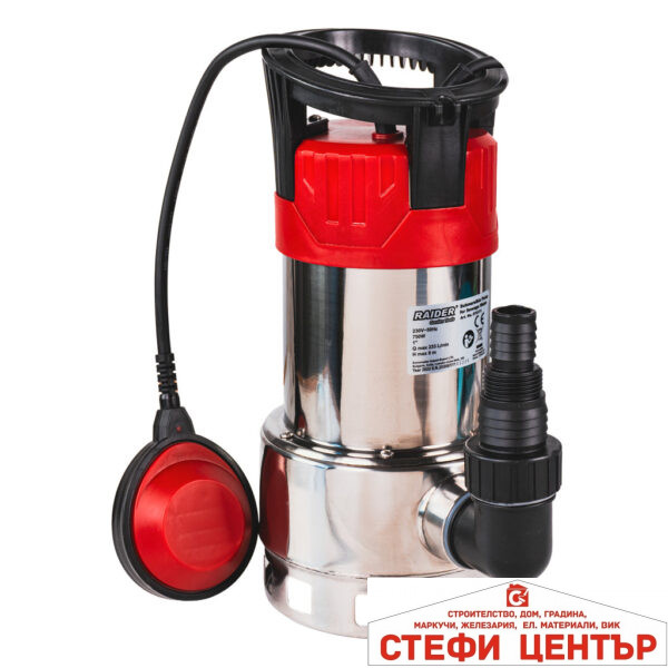 Помпа водна потопяема 750W 1" 233L/min 8m INOX RAIDER RD-WP64