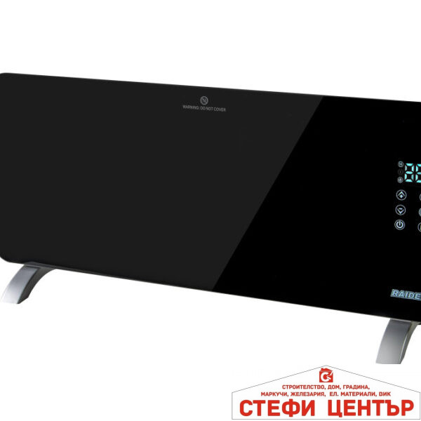 Конвектор със стойка 2kW черно стъкло LED Wi-Fi RAIDER RD-PH04