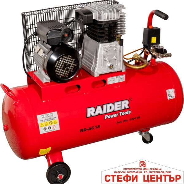 Компресор 100L 2.2kW 320L/min ремък RAIDER RD-AC18