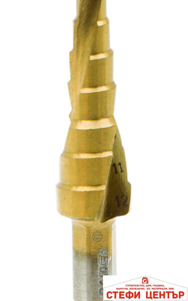 Свредло за ламарина стъп. HEX 1/4" ø4-12mm