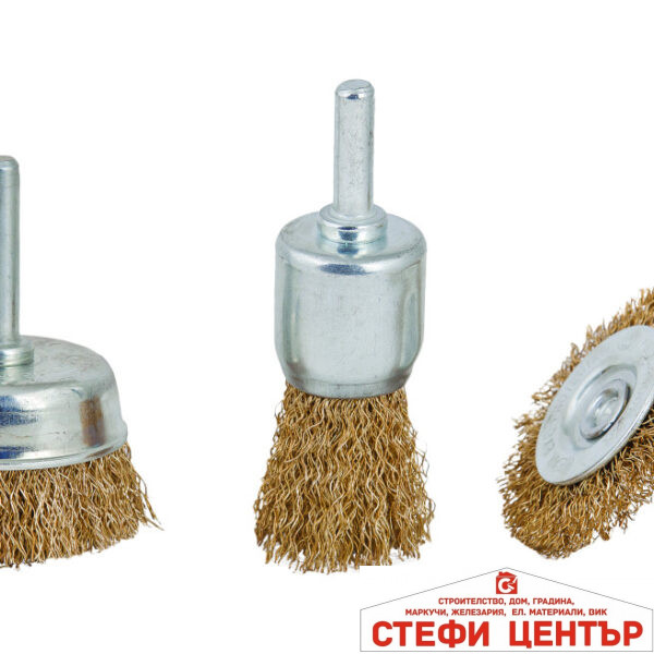 Четки за бормашина месинг 3бр к-т