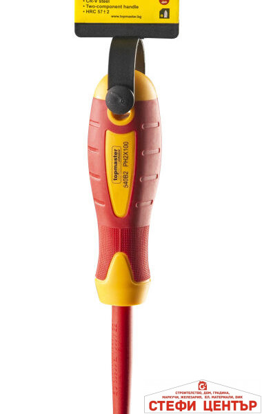Отвертка изолир. 1000V кръст. Ph2x100mm CR-V Topmaster Professional