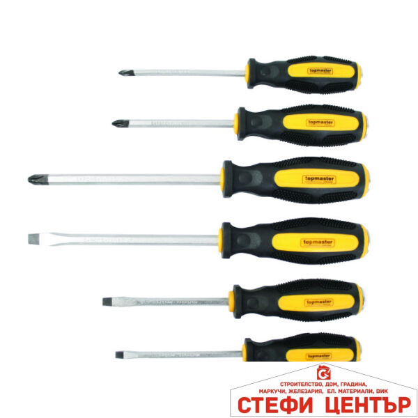 Отвертки ударни к-т 6бр CR-V Topmaster Professional