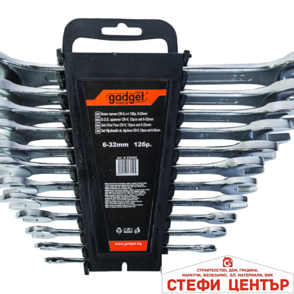 Ключ гаечен CR-V к-т 12бр. 6-32mm на стойка GADGET
