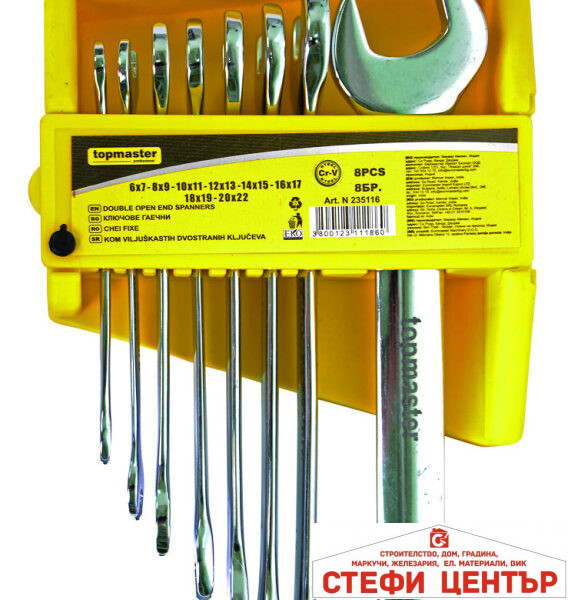 Ключ гаечен к-т 8бр 6-22mm стойка CR-V Topmaster Professional