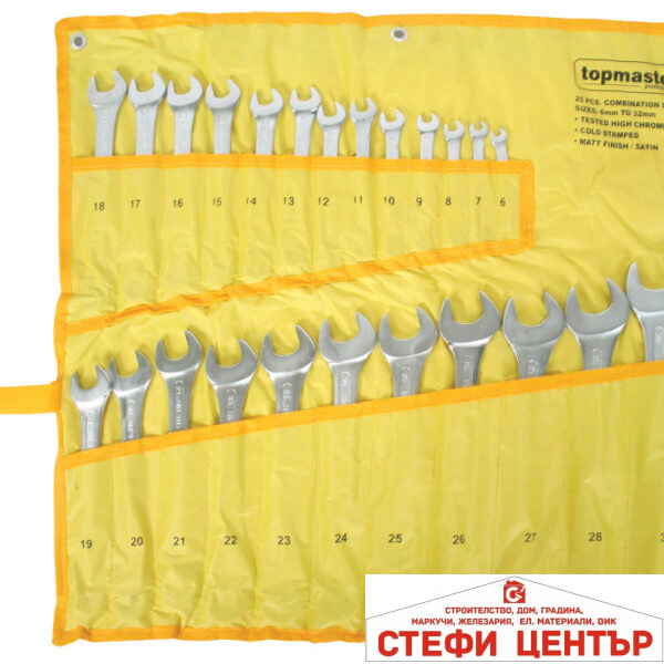 Ключ звездогаечен к-т 25бр 6-32mm CR-V PRESS Topmaster Professional