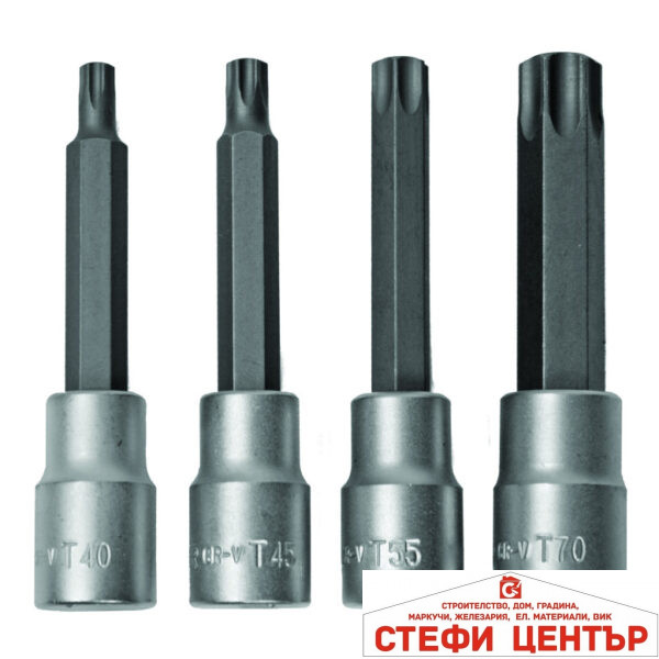 Вложки с накрайник 1/2"T40-T70 CR-V 4 бр Topmaster Professional