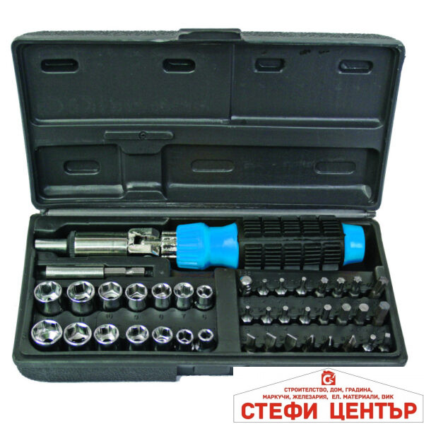 Отвертка-тресчотка с накр. и вложки к-т 40 части Basic Skillco