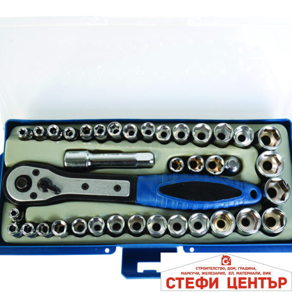 Тресчотка с вложки к-т 39 части 1/4" & 3/8" 4-15mm Basic Skillco
