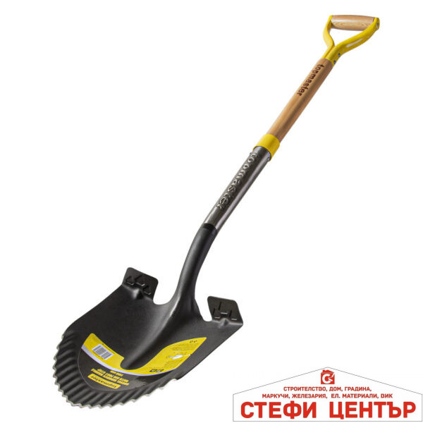 Лопата кръгла с педал и дървена дръжка 1150mm Topmaster Professional