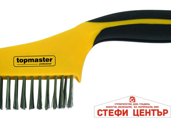 Четка телена неръждаема стомана 4 реда 250mmTopmaster Professional