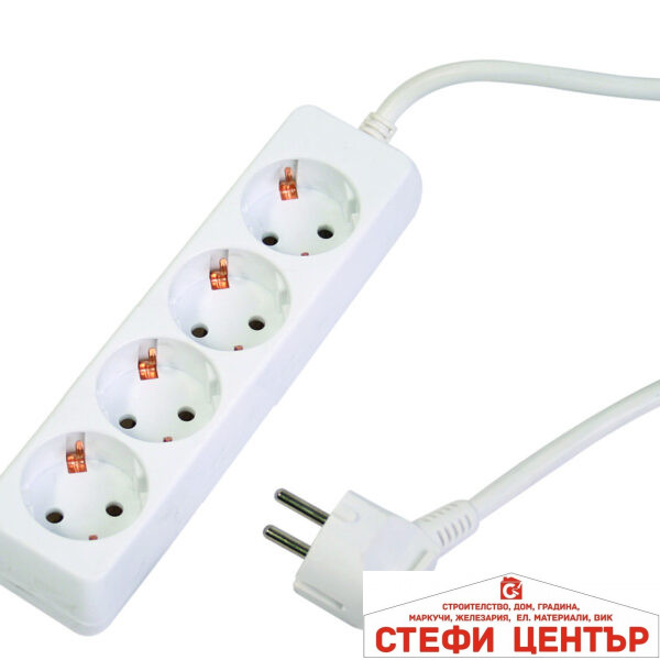 Разклонител 4 гнезда с кабел 1.5m х1.5mm2 MK