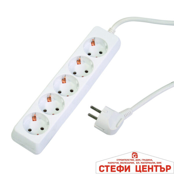 Разклонител 5 гнезда с кабел 3.0m х1.5mm2 MK