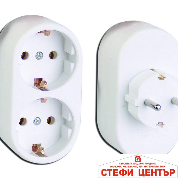 Разклонител двоен тип шуко MK