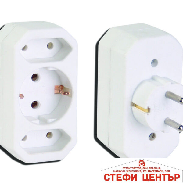 Разклонител троен 1 шуко/2 евро MK