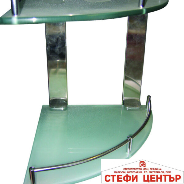 Етажерка за баня стъкл. ъглова дв. 250mm TopChrome