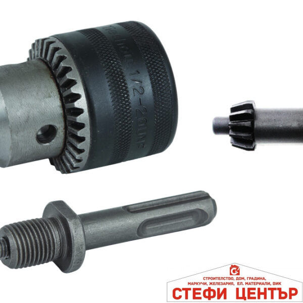 Патронник за борм. 1/2" 13mm с ключ + адапт. SDS-plus