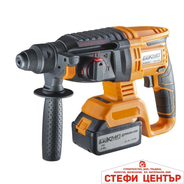 Перфоратор безч. SDS-plus 2.2J 4ф. 18V 4Ah куфар BAUKRAFT BK-BRH58
