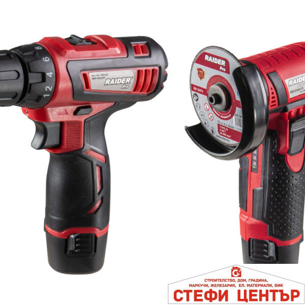 Бормашина & Ъглошлайф акум. 12V 2Ah 75x10mm RAIDER PRO RDP-CDLCAG03
