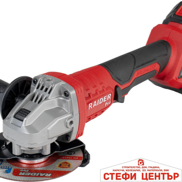 R20 Ъглошлайф акум.безчетков Ø125mm 4Ah в куф. RAIDER PRO RDP-PBAG20Set