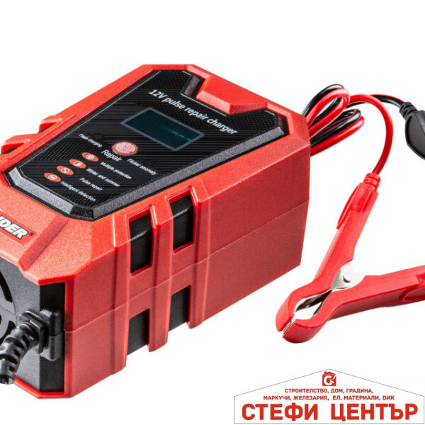 Зарядно за акумулатор инверторно 12V 75Ah LCD RAIDER RD-BC18