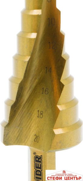 Свредло за ламарина стъп. HEX 1/4" ø4-20mm