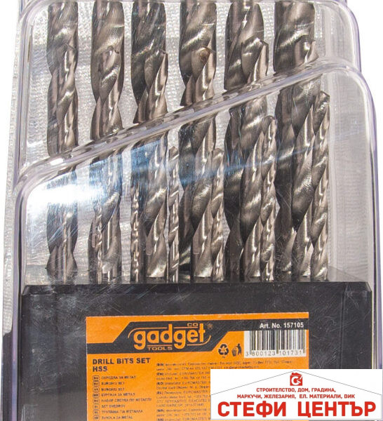 Свредла за метал 19бр ø1.0-10mm HSS к-т GADGET