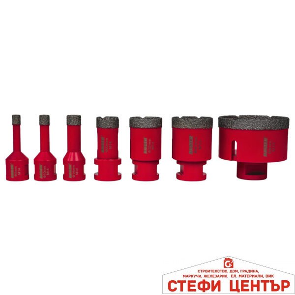 Боркорони Diamond Dry M14 Ø8-68mm AL Case Set