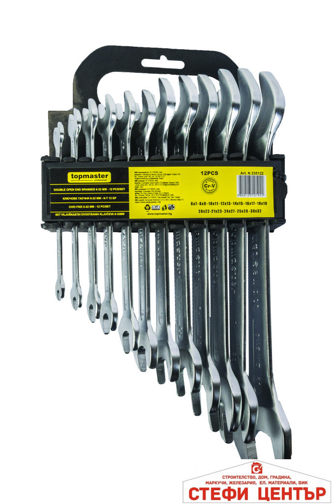 Ключ гаечен к-т 12бр 6-32mm CR-V PRESS Topmaster Professional