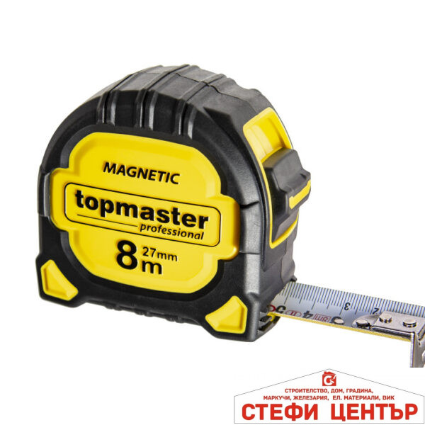 Ролетка магнитна SB трето поколение 8m x 27mm Topmaster Professional