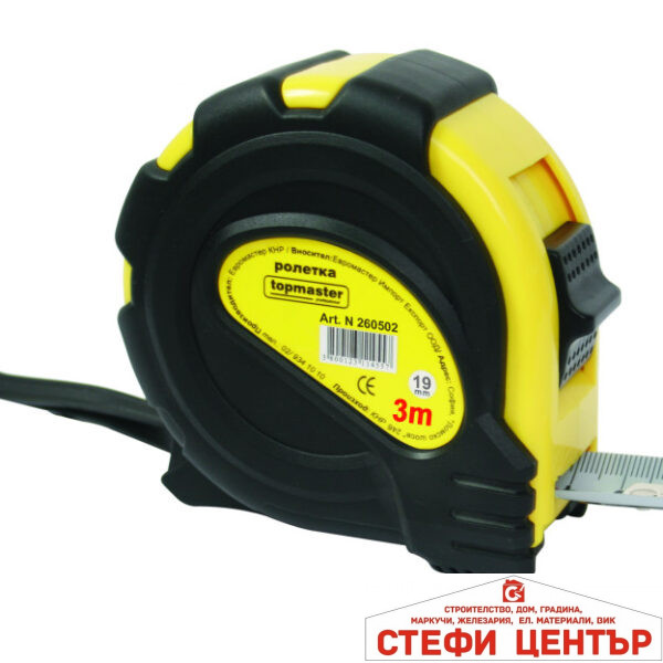 Ролетка с магнит. накр. 19mm х 3.0m Topmaster Professional