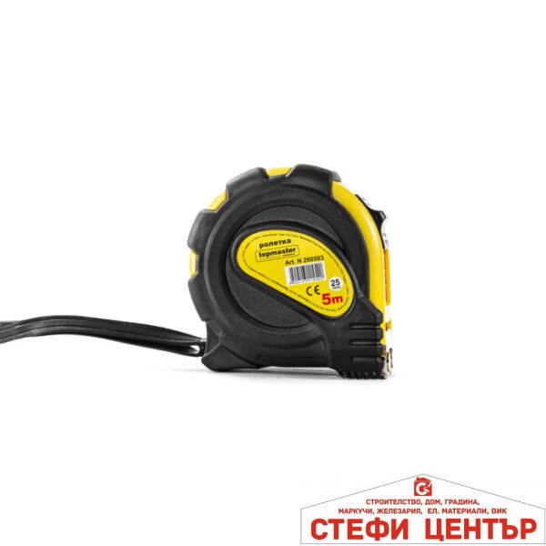 Ролетка с магнит. накр. 25mm х 5.0m Topmaster Professional