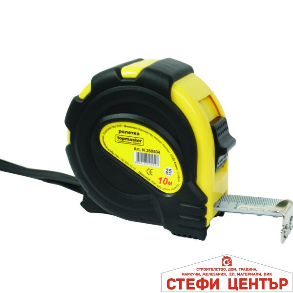 Ролетка с магнит. накр. 25mm х 7.5m Topmaster Professional