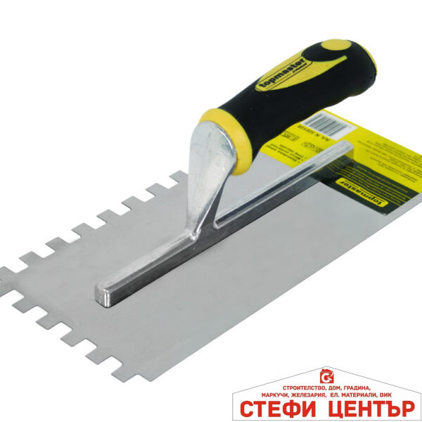 Маламашка пластмасова дръжка 280х130mm с гребен 10x10 Topmaster Professional