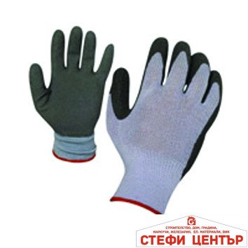 Ръкавици сиво трико / сив латекс TopStrong