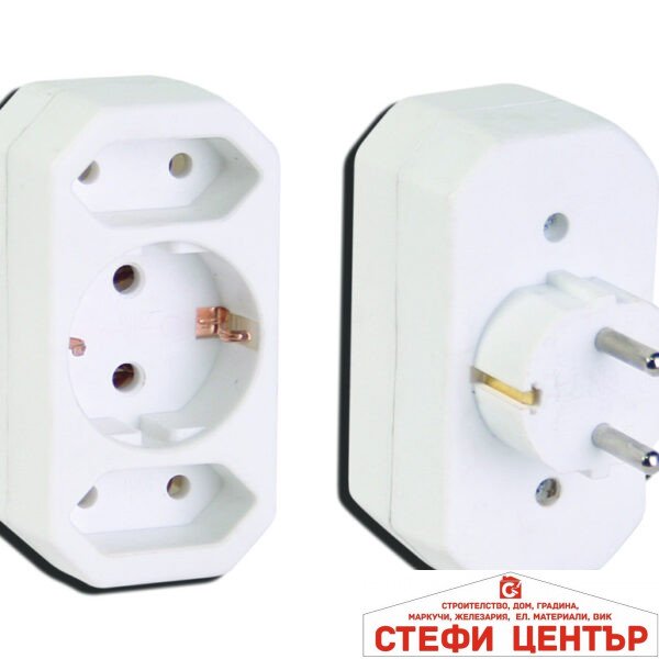 Разклонител троен 1 шуко/2 евро MK